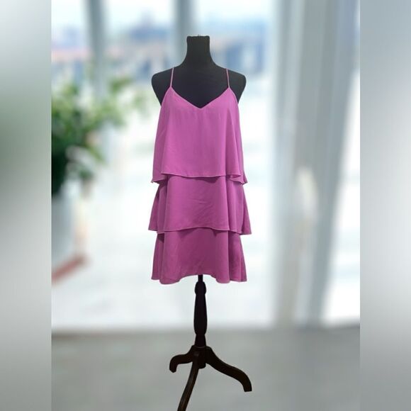 Show Me Your Mumu Womens Ruffle Tiered Spaghetti Strap Mini Barbie Pink Size S - Picture 2 of 14